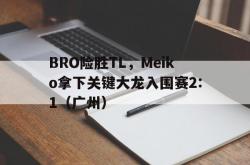 开云体育入口-BRO险胜TL，Meiko拿下关键大龙入围赛2:1（广州）